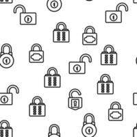 Padlock Security Tool Vector Seamless Pattern