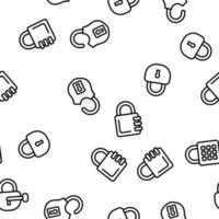 Padlock Security Tool Vector Seamless Pattern