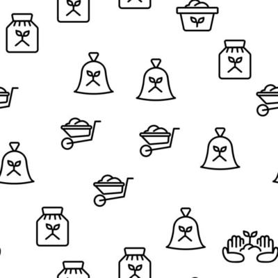 Compost Ground Soil Vector Seamless Pattern