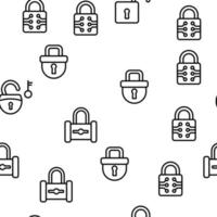 Padlock Security Tool Vector Seamless Pattern