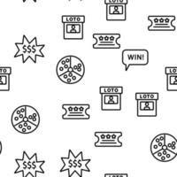 Raffle Gamble Lottery Vector Seamless Pattern