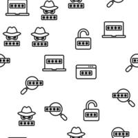 Password Protection Vector Seamless Pattern