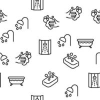 Shower Bathroom Tool Vector Seamless Pattern