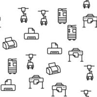 Printer Equipment Vector Seamless Pattern