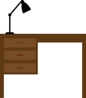 Table with lamp vector