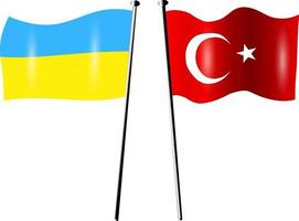 Ukraine Turkey friendship flag vector