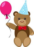 Birthday teddy bear vector