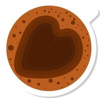 Cup of coffee with heart and foam vector