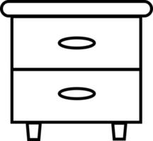 Bedside table outline icon vector