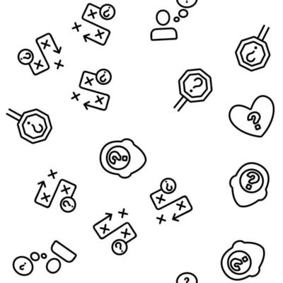 Doubt And Confusion Vector Seamless Pattern