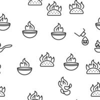 Spicy Sauce And Food Vector Seamless Pattern