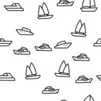 Yacht Marine Transport Vector Seamless Pattern