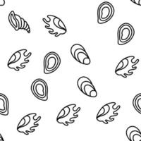 Shell And Marine Conch Vector Seamless Pattern