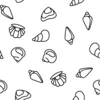 Shell And Marine Conch Vector Seamless Pattern