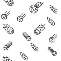 Meteor Cosmic Body Vector Seamless Pattern