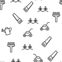 Garden Farming Tool Vector Seamless Pattern