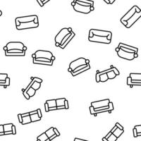 Couch Sofa Furniture Vector Seamless Pattern