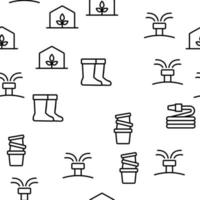 Garden Farming Tool Vector Seamless Pattern