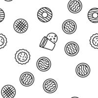 Cookie Baked Dessert Vector Seamless Pattern