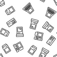 Computer Equipment Vector Seamless Pattern