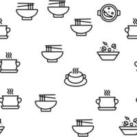 Soup Different Recipe Vector Seamless Pattern