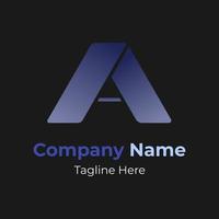 A letter logo with modern gradient. Vector graphics of letter A. Simple lettering logo template. Business logo vector. Best used for technology company