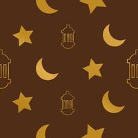 Seamless modern design ramadan with brown background and gold ornament. Best used for ramadan kareem vector