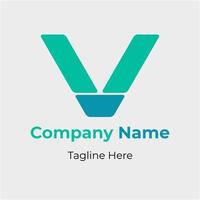 Modern Abstract Business. V Logo. Letter V logo icon design for template elements. Modern V logo with green color vector