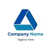 logotipo de marketing inmobiliario en Internet. logotipo de triángulo aislado sobre fondo blanco. imagen de figura geométrica creativa estricta. símbolo de triángulo abstracto con color azul. vector