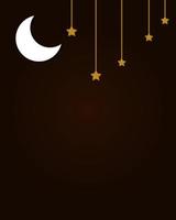 Moon and hanging star with copy space in brown background. Best used for ramadan kareem background. vector