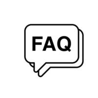 FAQ Vector Icon. FAQ illustration vector isolated in white background. Frequently asked question vector logo. Best used for mobile applications and web design.