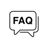 FAQ Vector Icon. FAQ illustration vector isolated in white background. Frequently asked question vector logo. Best used for mobile applications and web design.