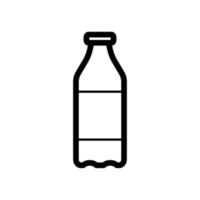 Plastic bottle vector art with labe. Milk bottle illustration vector with label. Dairy vector icon in white solid flat design icon isolated on white background.