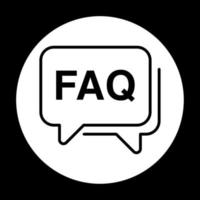 FAQ Vector Icon. FAQ illustration vector isolated in black and white background. Frequently asked question vector logo. Best used for mobile applications and web design.