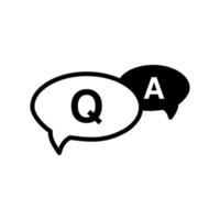 FAQ icon, questions and answers icon. Lines, glyphs and full line. Q and A speech lines and filled sign vectors. QA symbol and logo illustration. Vector graphics for FAQ and QA icon