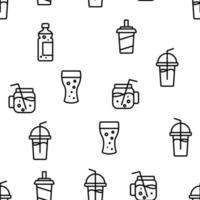 Soda Aqua Beverage Vector Seamless Pattern