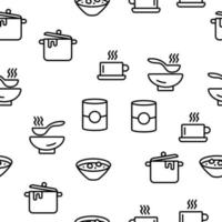 Soup Different Recipe Vector Seamless Pattern