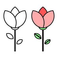 Tulip icon vector. Simple flower sign and symbol. Vector art illustrations icons of tulip. Illustration drawing of tulip.