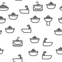 Sink Ceramic Bathroom Vector Seamless Pattern