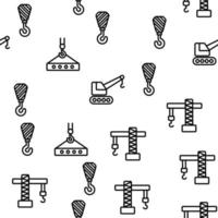 Crane Building Machine Vector Seamless Pattern