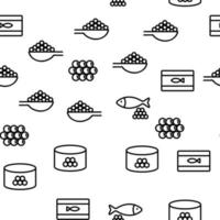 Caviar Tasty Seafood Vector Seamless Pattern