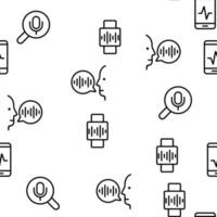 Voice Control Command Vector Seamless Pattern