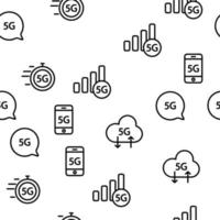5G Fast Network, Connection To Website Vector Seamless Pattern