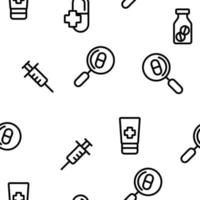 Antibiotic Seamless Pattern Vector Contour Illustration