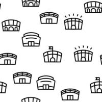 Arena Buildings Seamless Pattern Vector