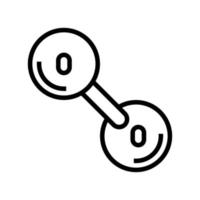 oxygen molecule line icon vector illustration