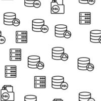 Sql Database Vector Seamless Pattern