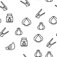 Garlic Spicy Vegetable Vector Seamless Pattern