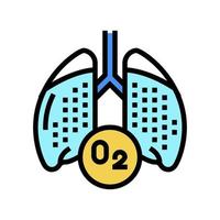 lungs with oxygen color icon vector illustration