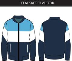 Colorblock bomber jacket vector file